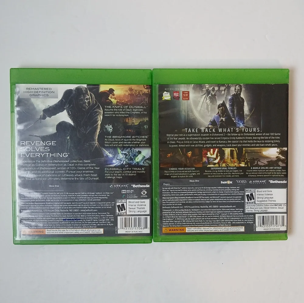 Dishonored Definitive Edition & Dishonored 2 Limited Edition for Xbox One/TESTED